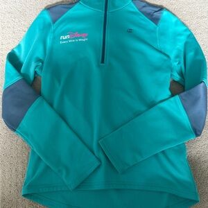 RunDisney Champion Green and Pink Run Pullover